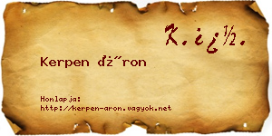 Kerpen Áron névjegykártya